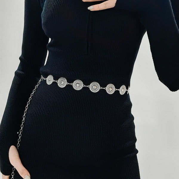 Captivating Coin Adorned Waist Chain - Elevate Your Style with this Chic Geometric Body Chain