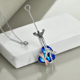 Sterling Silver Dragonfly Crystal Urn Pendant Necklace as Gifts for Women