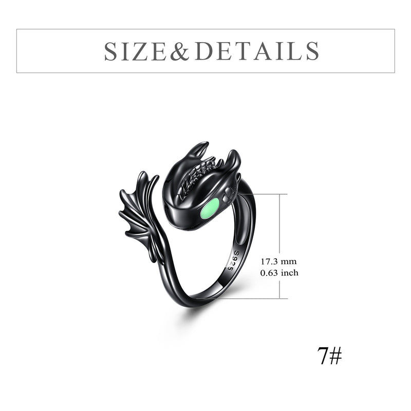 Black Dragon Ring - Sterling Silver Jewelry for Men & Women