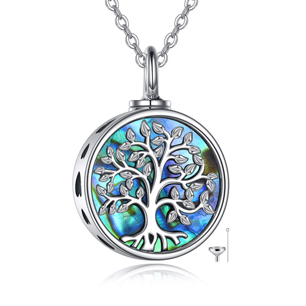 Sterling Silver Tree of Life Urn Necklaces for Ashes Cremation Jewelry