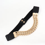 Elegant Double Thick Chain Elastic Waist Seal for Women