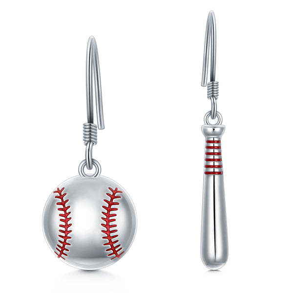 Baseball Earrings for Women Sterling Silver Baseball Bat Earrings Sport Lover Jewelry Gifts