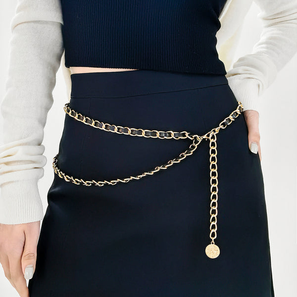 Women's Haute Couture Dress Metal Chain Waist Belt