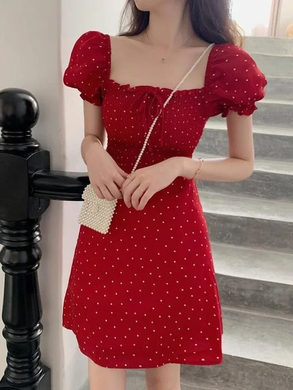Polka Dot Red Mini Dress