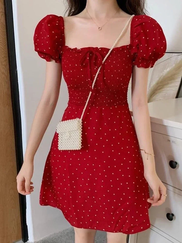 Polka Dot Red Mini Dress