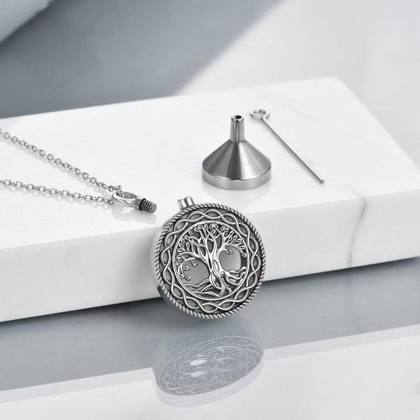 Sterling Silver Tree of Life Pendant Urn Necklace for Ashes