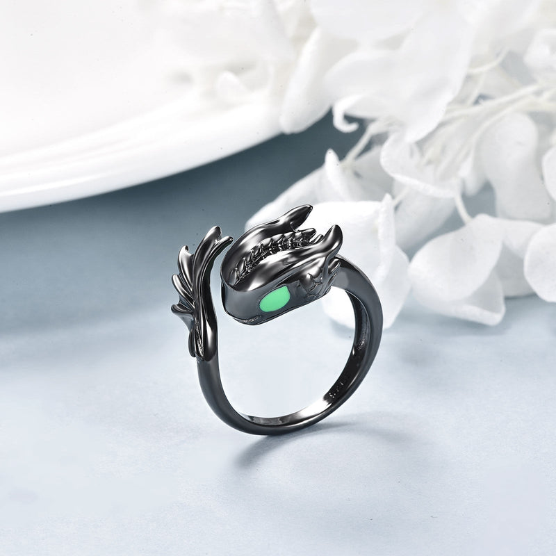 Black Dragon Ring - Sterling Silver Jewelry for Men & Women