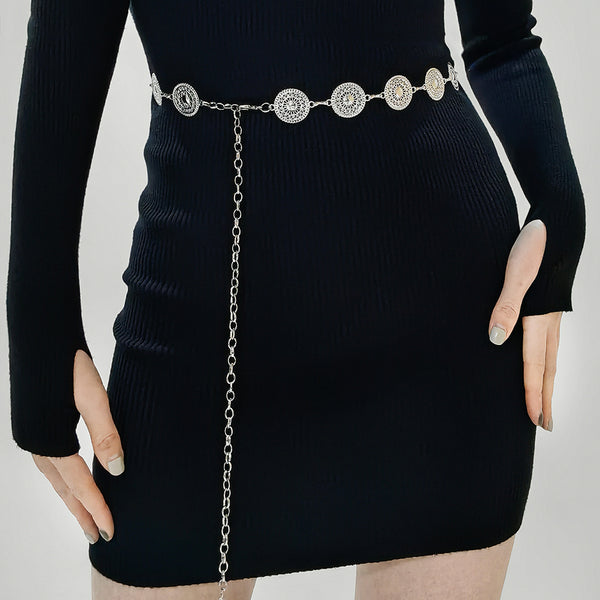 Captivating Coin Adorned Waist Chain - Elevate Your Style with this Chic Geometric Body Chain