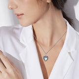 Heart Moonstone Urn Necklace for Ashes - 925 Silver Cremation Jewelry