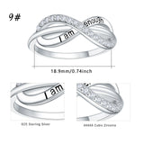 I Am Enough Forever Love Infinity Ring - 925 Sterling Silver