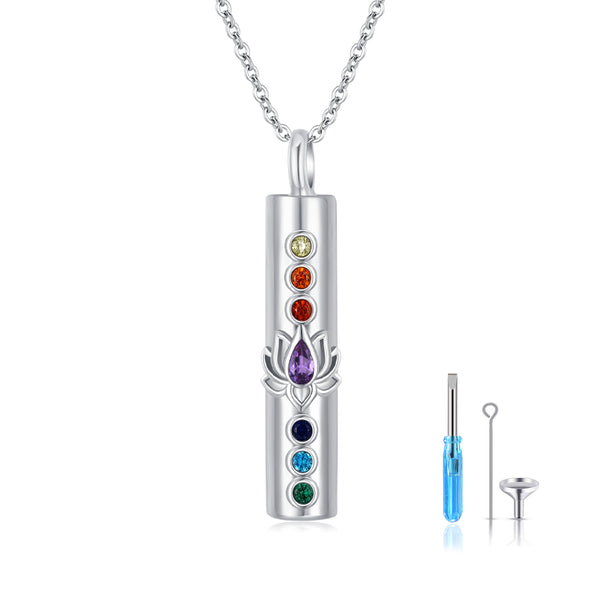 Lotus Flower Chakra Urn Necklaces for Ashes 