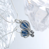 S925 Sterling Silver Free Casual Sea Blue Treasure Retro Small Crowd Luxury Lovely Hot Air Balloon Necklace