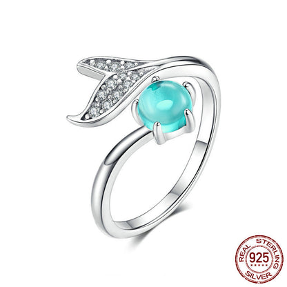 925 Sterling Silver Tears of Mermaid Ring