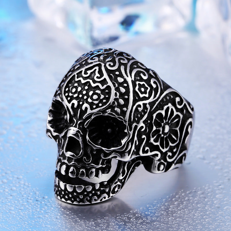 Bohemian Abalone Skull Ring - Embrace Edgy Style with Unique Design