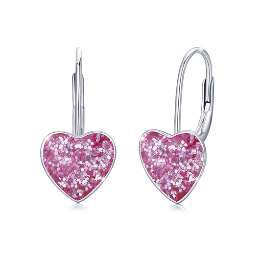 Heart Leverback Earrings 