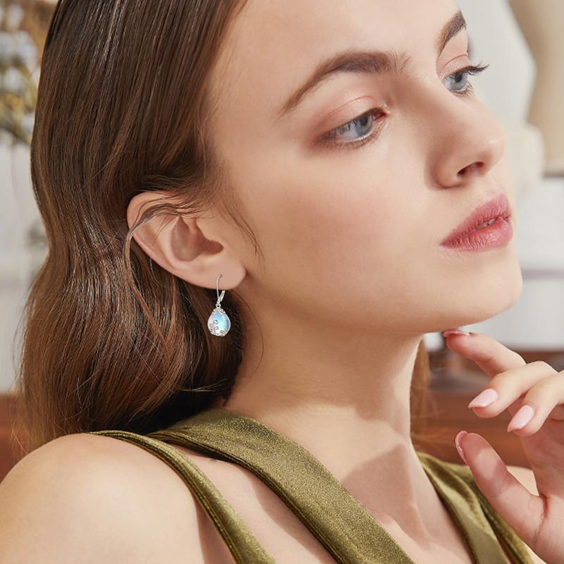 Filigree Teardrop Drop Dangle Earrings Leverback Earrings as Gifts for Women
