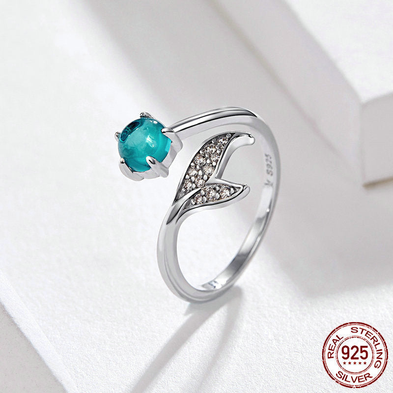 925 Sterling Silver Tears of Mermaid Ring