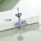 Sterling Silver Dragonfly Cremation Urn Necklace for Ashes