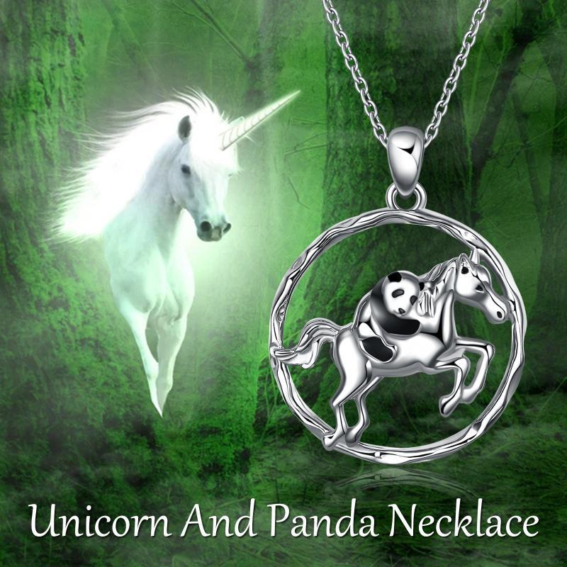 Panda Riding Horse Pendant Necklace