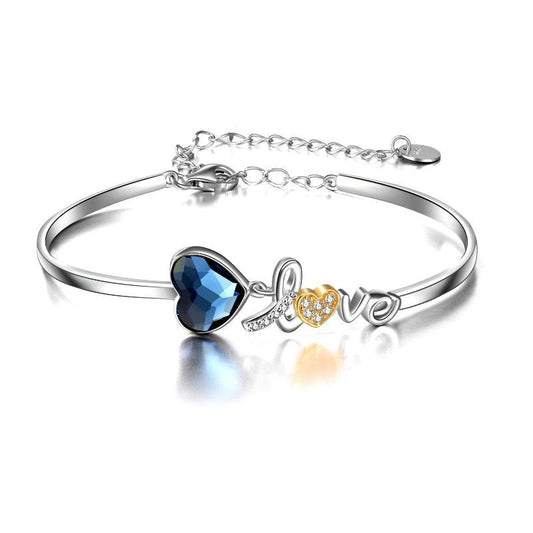 I Love You Heart Bangle Bracelet