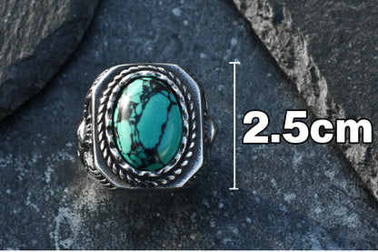 Vintage Turquoise Owl Ring for Men - Symbol of Wisdom & Style