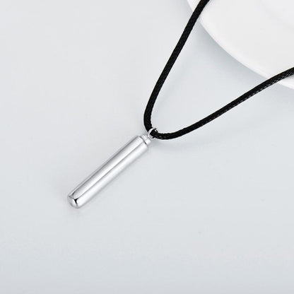 Sterling Silver Cylinder Cremation Necklace