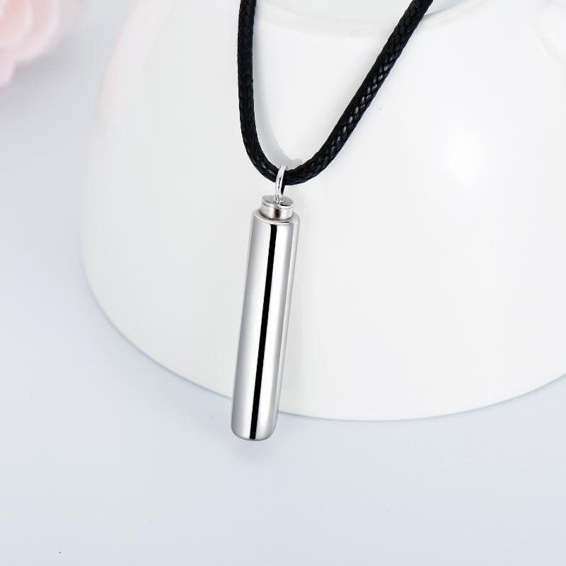 Sterling Silver Cylinder Cremation Necklace