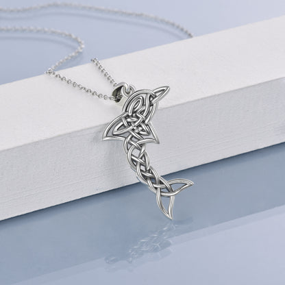 Celtic Knot Dolphin Pendant Necklace