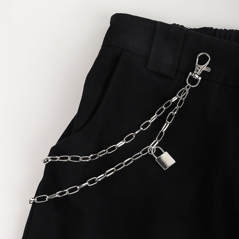 Bold Silver Metal Lockhead Chain: Your Ultimate Hip Hop Style Statement for Jeans