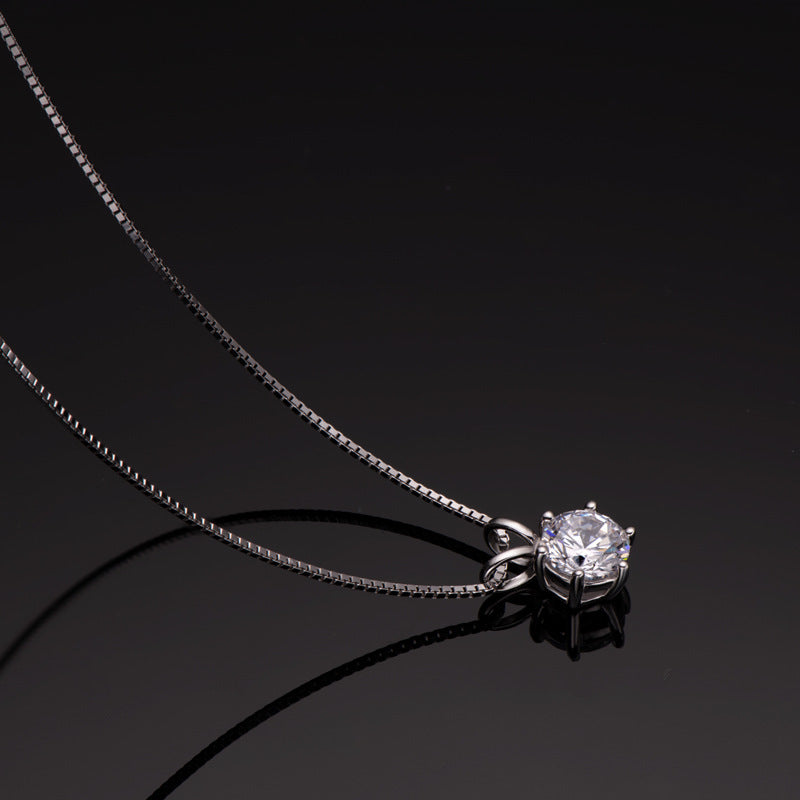 Captivate Hearts with our Classic Six Prong Moissanite Necklace