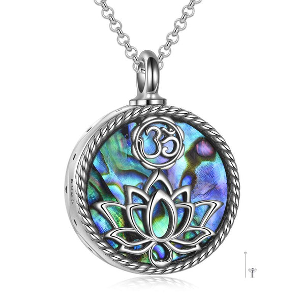 Lotus Flower Abalone Shell Urn Necklace for Ashes
