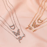 3-layer Personalized Butterfly Wine Glass Necklace Obsesie