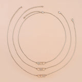 3-pcs Long Distance Friendship Card Necklaces Heart-shaped Clavicle Chain for Sisters Obsesie