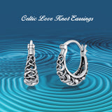 Celtic Knot Vintage Hoop Earrings - 925 Sterling Silver 