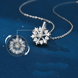 Rotatable Snowflake Necklace - Sterling Silver S925