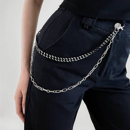 Elevate Your Style with the Punk Style Personality Double Pants Chain