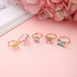 36 Pcs Colorful Cartoonish Super Cute Style Rings Cartoon Princess Rings Collection Obsesie