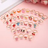 36 Pcs Colorful Cartoonish Super Cute Style Rings Cartoon Princess Rings Collection Obsesie