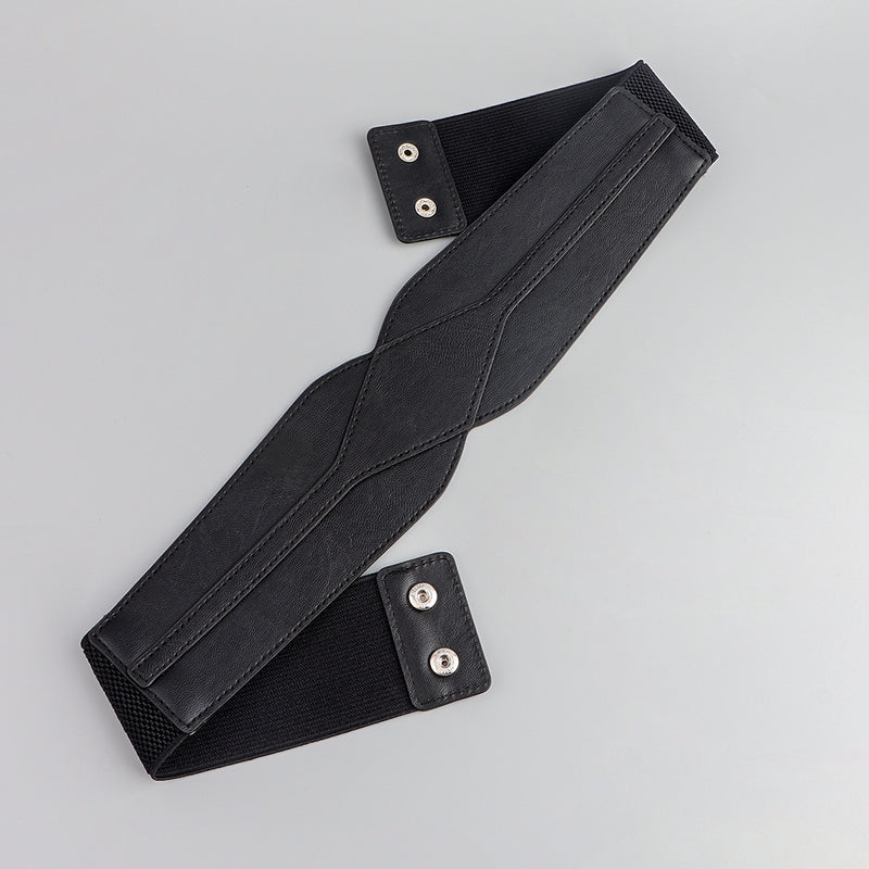 Chic Wardrobe Essential: Black Elastic Belt for Stylish Autumn & Winter Outfits