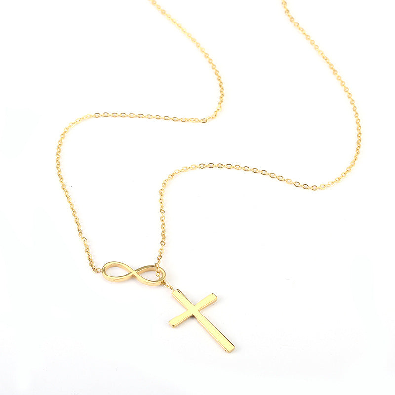 Elegance Redefined: Sterling Silver Infinite Cross Necklace - Symbol of Eternal Love