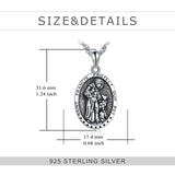 Sterling Silver St Francis Religious Medal Pendant Necklace Jewelry
