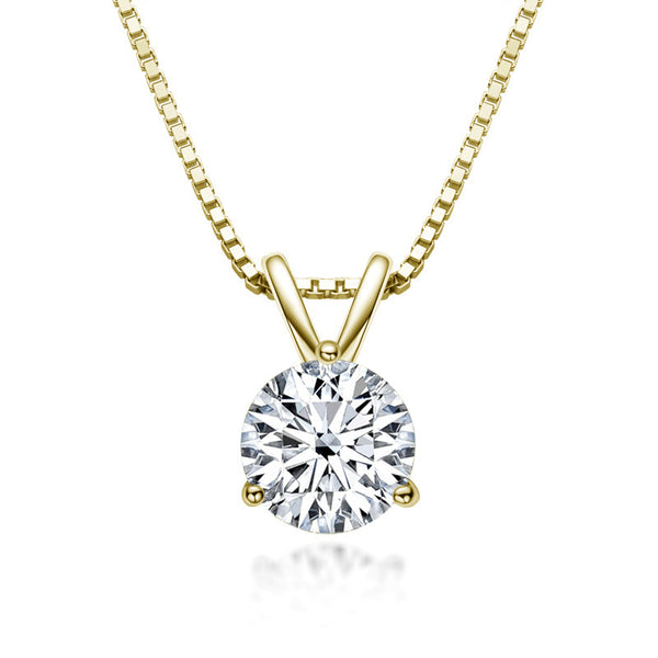 Discover Dazzling Brilliance: Three-claw Moissanite Pendant Necklace