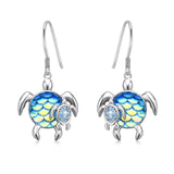 Turtle Earrings Sterling Silver Mom and Baby Dangle Mother and Daughter Tortoise