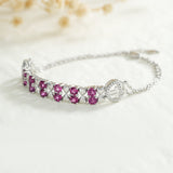 S925 Sterling Silver Purple Garnet Bracelet Women Fashion Zircon Light Luxury Jewelry