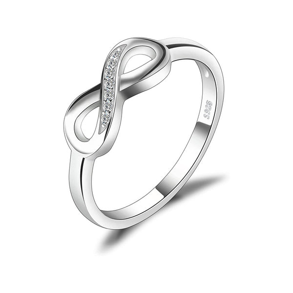 Stylish S925 Sterling Silver Figure 8 Ring | Infinity Symbol Jewelry