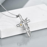 Hummingbird Cross Necklace Gifts for Women Sterling Silver