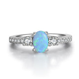 Sterling Silver Blue Fire Opal Ring