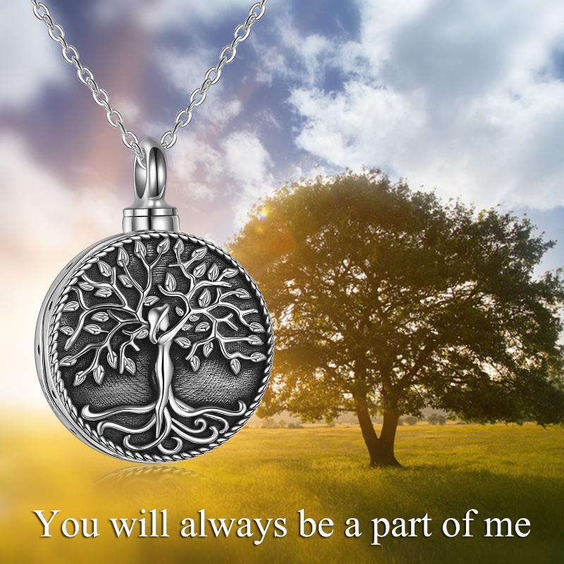 Sterling Silver Tree of Life Urn Necklace for Ashes Cremation Jewelry