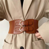 Cinch Your Style: Senior Sense Retro Needle Buckle Waist Seal - Must Have Elastic Wide Belt for Women's