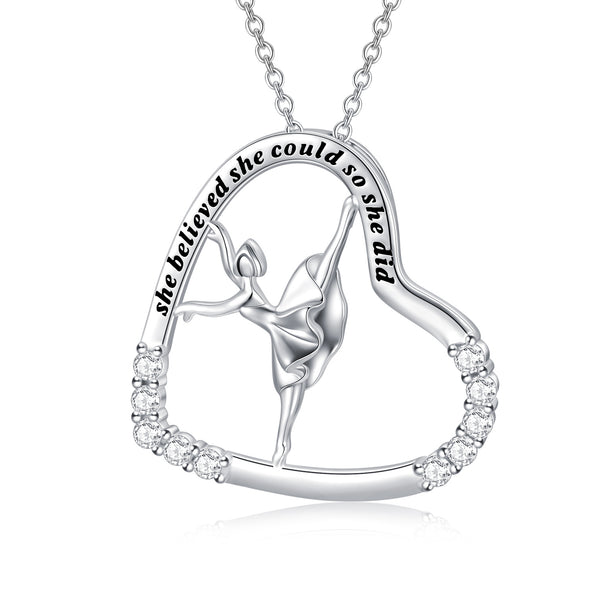 Ballerina Dancer Ballet Dance Necklace - Dance Jewelry Gifts for Women